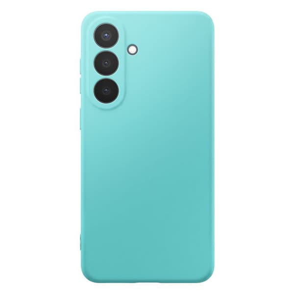 Silicone Soft-Touch-fodral för Galaxy S26 med turkos mikrofiberfoder Blå