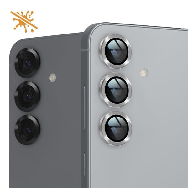 Härdat glas kamera för Samsung Galaxy S25, rep-resistant, silver Grå
