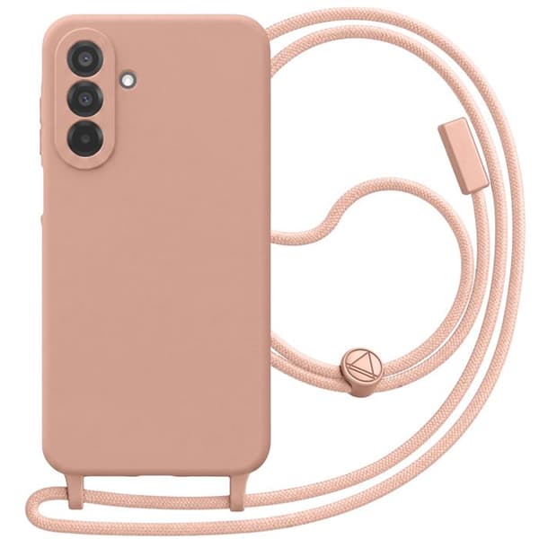 Siliconfodral för Samsung Galaxy A26 med nackrem i rosa Ros