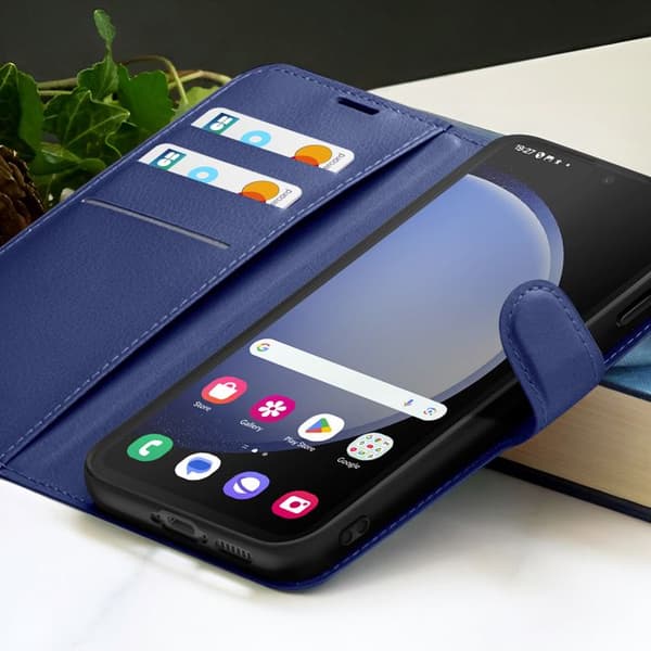 Pungetui - ZANAÉ - Galaxy S23 FE - Mørkeblå - Video Støtte - Magnetisk Klap Blå