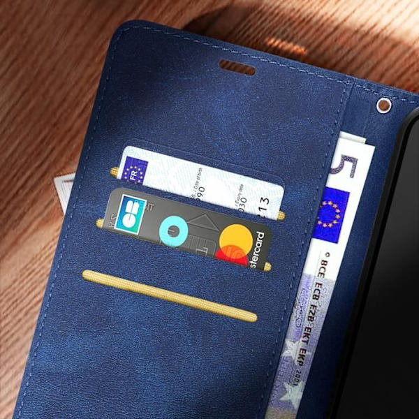 AVIZAR Sininen lompakkokotelo Xiaomi Redmi Note 12:lle - keinonahka - videotuki Blå