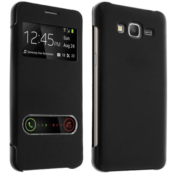 Cover til Samsung Galaxy Grand Prime dobbelt vinduescover Silikone Gel Shell - sort