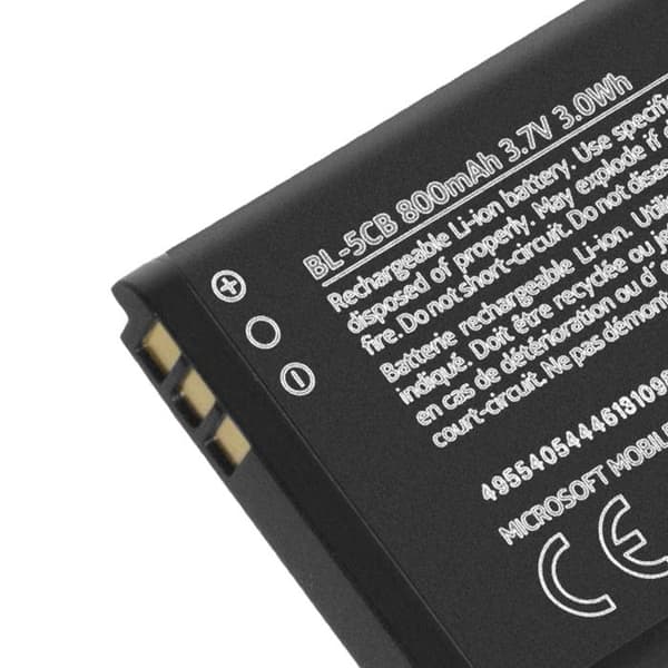 Batteri - NOKIA - BL-5CB - 800mAh - Li-ion - Sort Svart