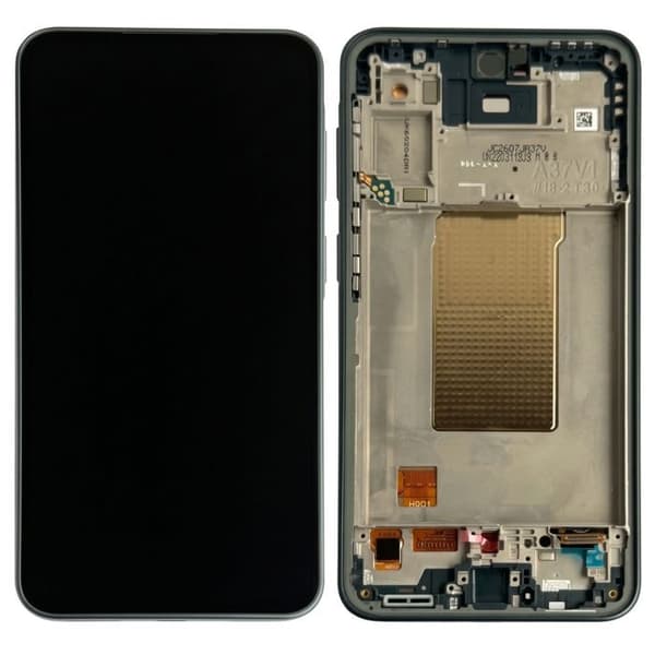 Fuldskærm til Samsung Galaxy A37 5G Blød OLED Panel på Mørkegrøn Ramme Grön