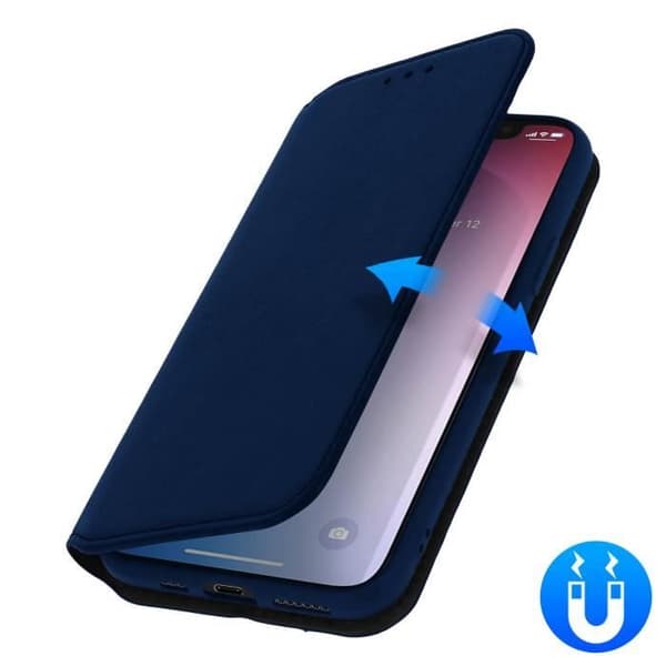 iPhone 11 Pro Max Cover - AVIZAR - Folio Wallet Cover - Eco-læder - Standfunktion - Midnatsblå Blå