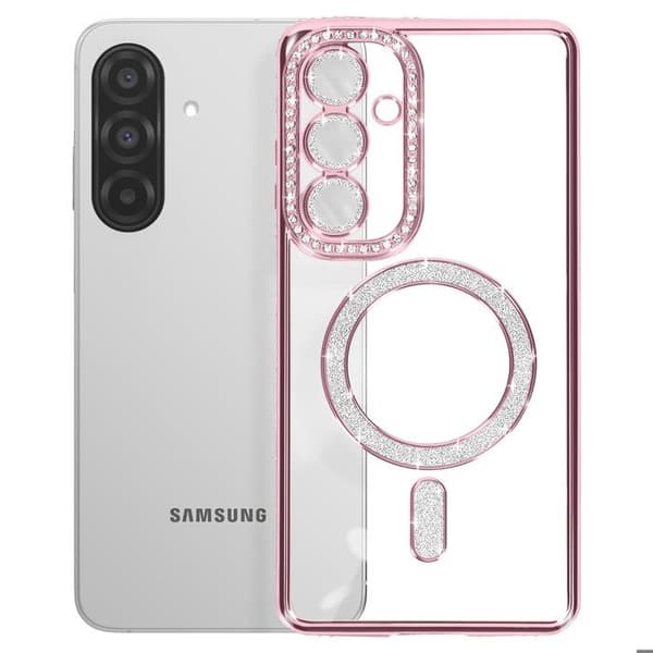 Coque - Samsung - Galaxy A26 - Rosa - Strass - Kompatibel med MagSafe Rosa