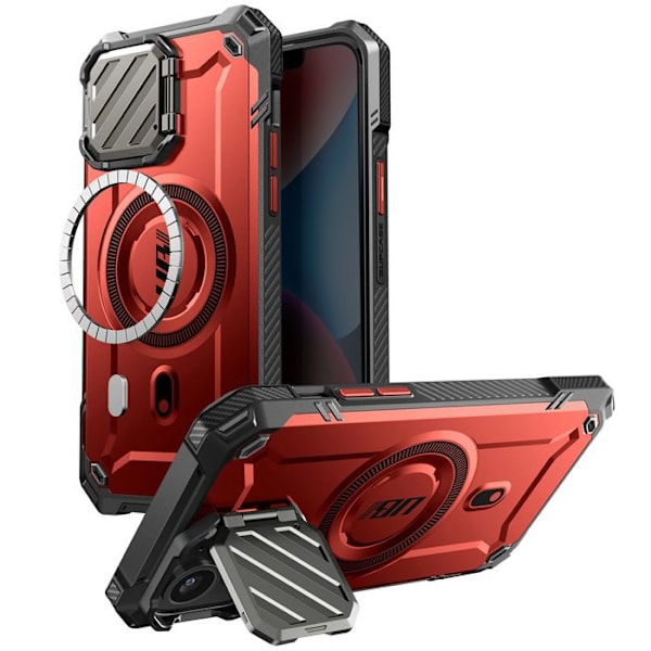 Coque MagSafe для iPhone 16e Антиудар Камера Крышка Поддержка Supcase Красный Röd