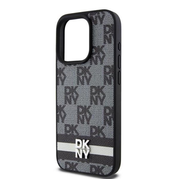 Elegant iPhone 13 Pro-fodral med rutiga och randiga mönster DKNY svart Svart