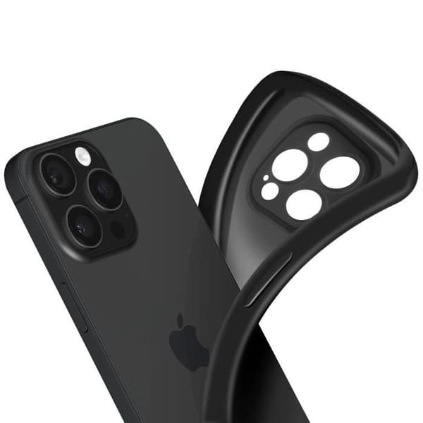 Coque - AVIZAR - iPhone 16 Pro Max - Blød Silikone - Tyndt Design - Letvægts Svart