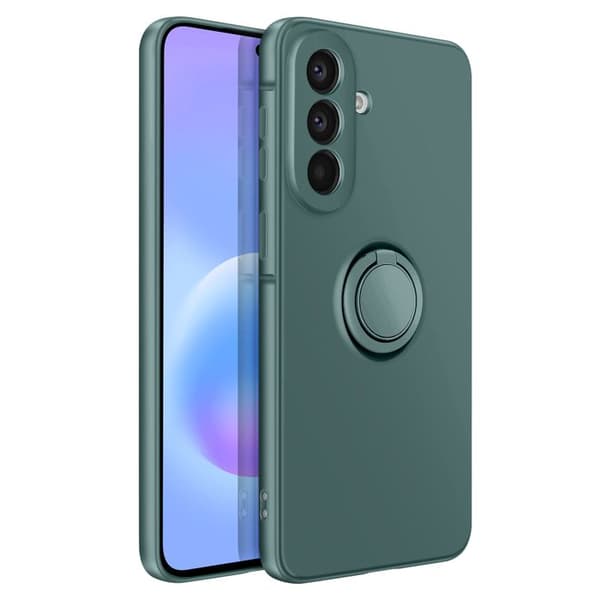 Soft-Touch Cover til Galaxy A57 med Magnetisk Støtte Ring Grøn Grön