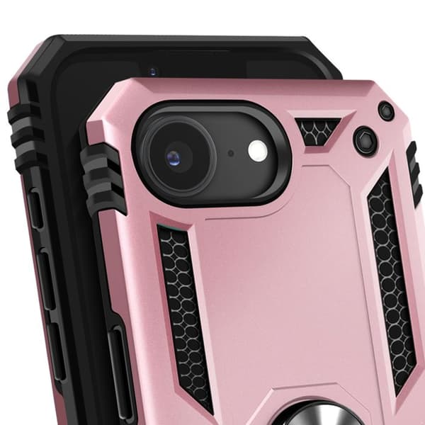 iPhone 16e cover - AVIZAR - Hybrid - Rosa - Video Støtte Ring - Stødabsorberende Rosa