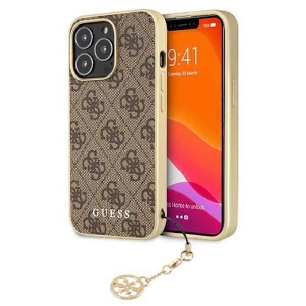 Guess GUHCP3XGF4GBR beskyttelsescover til iPhone 3 Pro Max 6.7 Brown 4G Charms Collection - 1