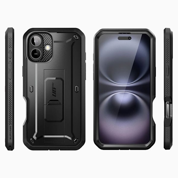 Suojakotelo - Supcase - Unicorn Beetle Pro - Puolijäykkä - Musta - iPhone 16 Svart