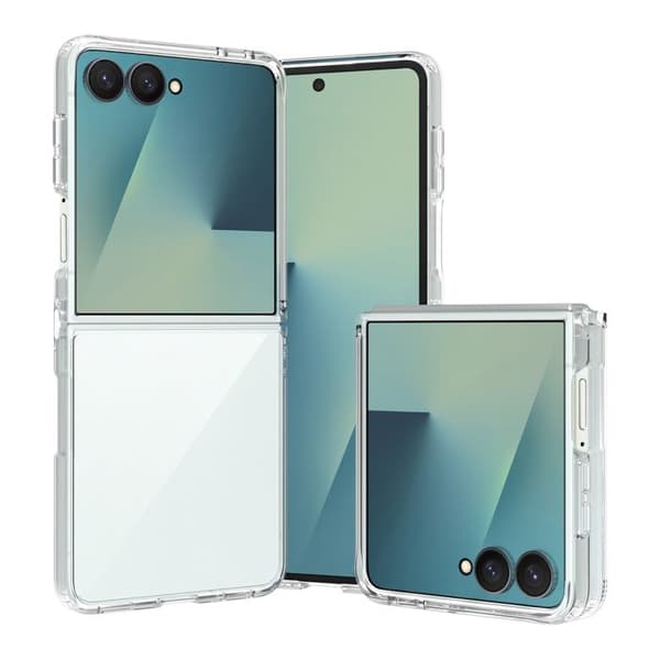 Cover til Galaxy Z Flip 8 Stødabsorberende med Transparent Ekstern Skærmramme Vit