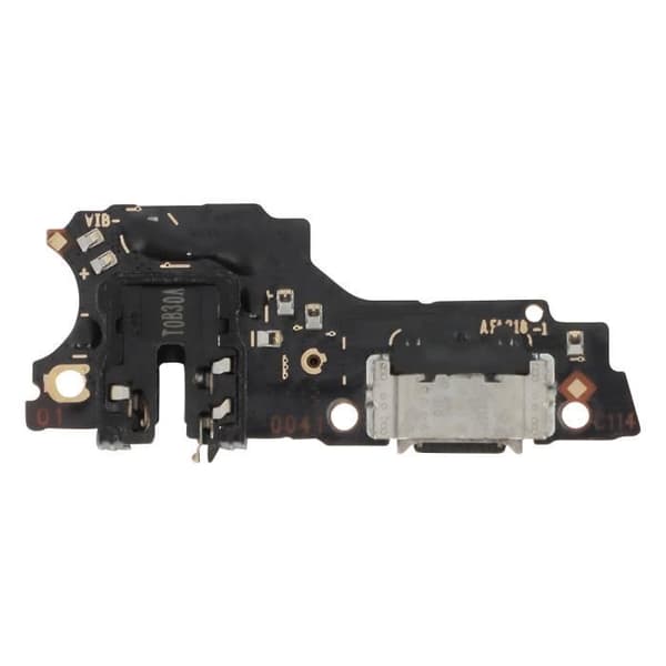 USB-C Oplader Connector - Oppo A53s - Indbygget Mikrofon - Jack Stik - Sort Farve Svart