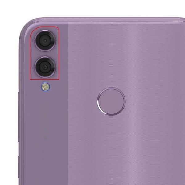 Bakkamera Linse för Honor 8X med Lila Chassi Lila