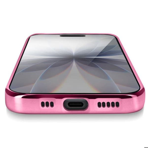 Skal - ADVARSEL - iPhone 17 - Blødt Silikone - Kromkant - Rosa Rosa