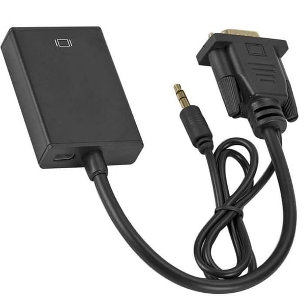 Videoadapter - AVIZAR - VGA til HDMI - 1080p - Audio Jack 3.5mm - Sort