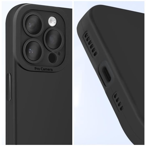 Coque för iPhone 16 Pro Max Silikon Mjuk Design Tunn Lätt Svart Svart