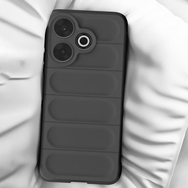 Xiaomi Redmi 13 Iskunkestävä 3D Tekstuuroitu Silikoni Kuori Musta Svart