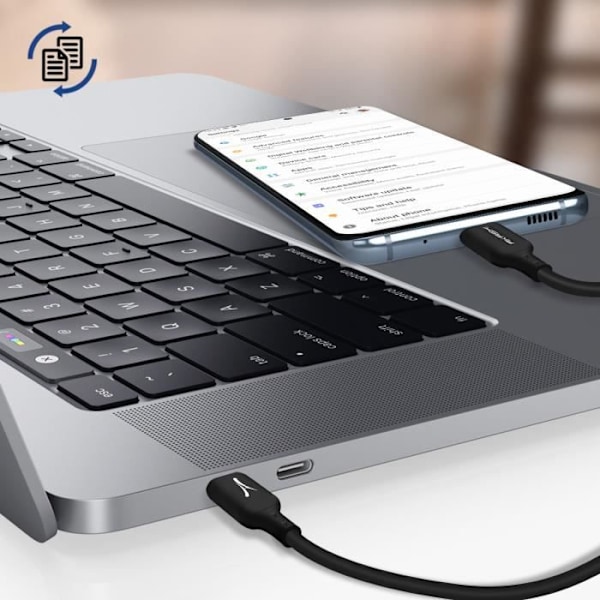 USB-C till USB-C Power Delivery 3A Laddningssynkroniseringskabel Akashi Black