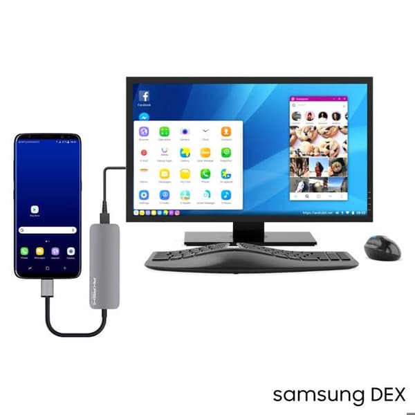 Hub USB Typ C - Akashi - 4 i 1 - HDMI 4K - 2 USB 3.0-portar - Plug & Play