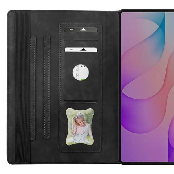 Pungetui til Galaxy Tab S12 Plus med justerbar videostøtte i sort Svart