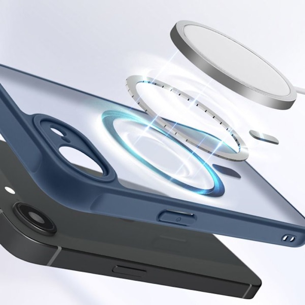 MagSafe-skal för iPhone 16e Matt Frostad Baksida Blå Nattkant Blå