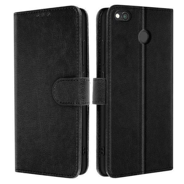 Etui til Xiaomi Redmi 4X Klap Plånbok og Videostand Sort Svart