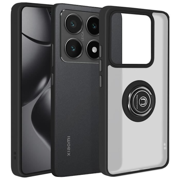 Coque til Xiaomi 14T Metallring Video Støtte Sort Svart