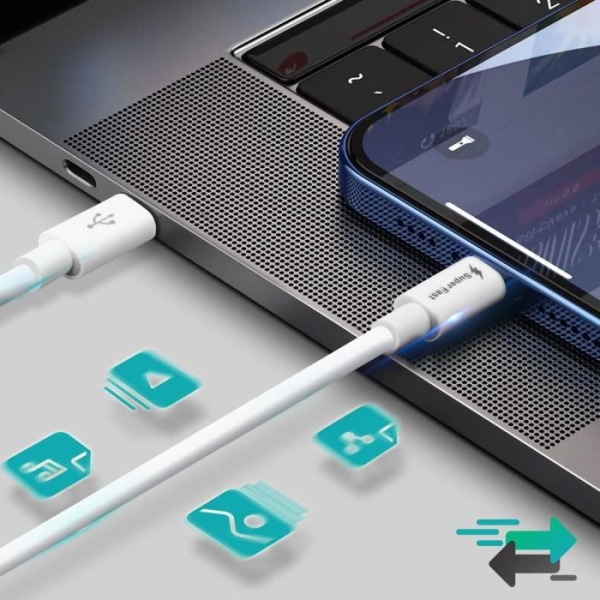 USB Type C - Lightning Power Delivery 20W Lataus ja Siirto Valkoinen - AVIZAR - 1m - Silikoni