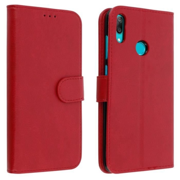 Huawei Y7 2019 AVIZAR fodral - Röd - Stativfunktion - Förvaringsutrymme Röd