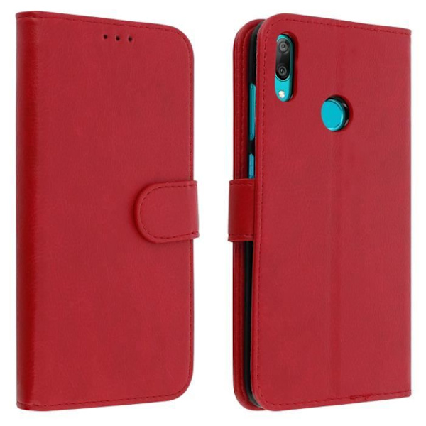 Huawei Y7 2019 AVIZAR kotelo - Punainen - Jalustatoiminto - Säilytystilaa Röd