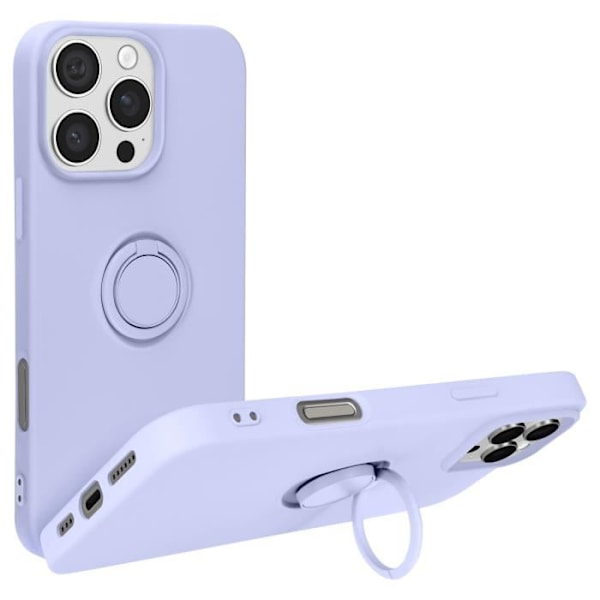 Fodral till iPhone 16 Pro Max - AVIZAR - Flexibel silikonringhållare - Lila - Lavendel - Blandat Lila