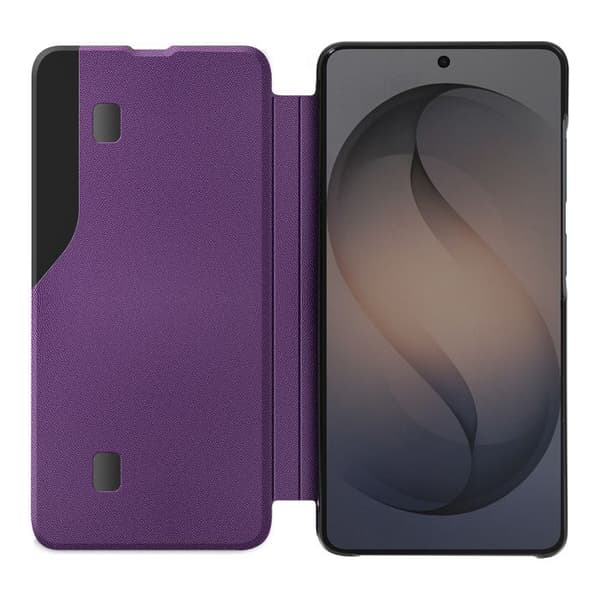 Flip Cover til Galaxy S26 Bi-Materiale Design med Støttefunktion Lilla Violett