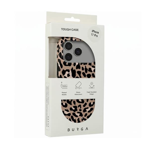 MagSafe Cover - BURGA - iPhone 17 Pro - Leopardmønster - Robust Design - Polycarbonat Bagside Svart brun