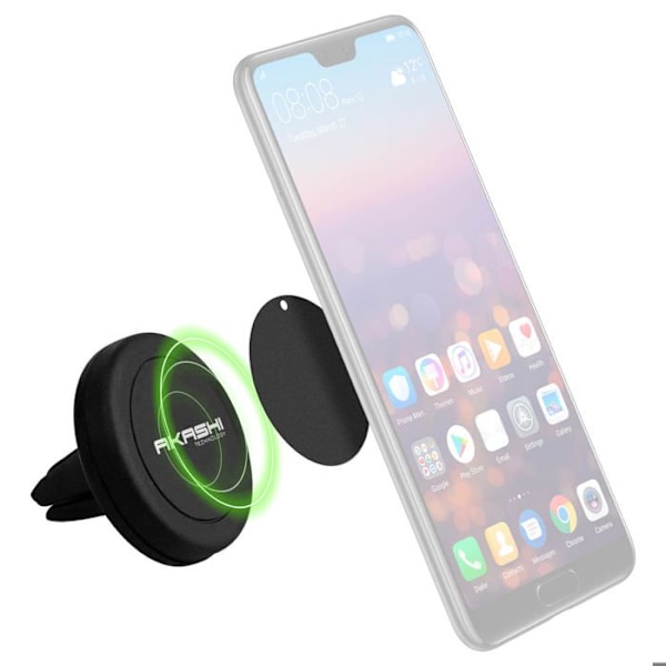 Support Bil - AKASHI - Magnetisk - Luftventil Montering - Smartphone op til 7'' - Sort Svart