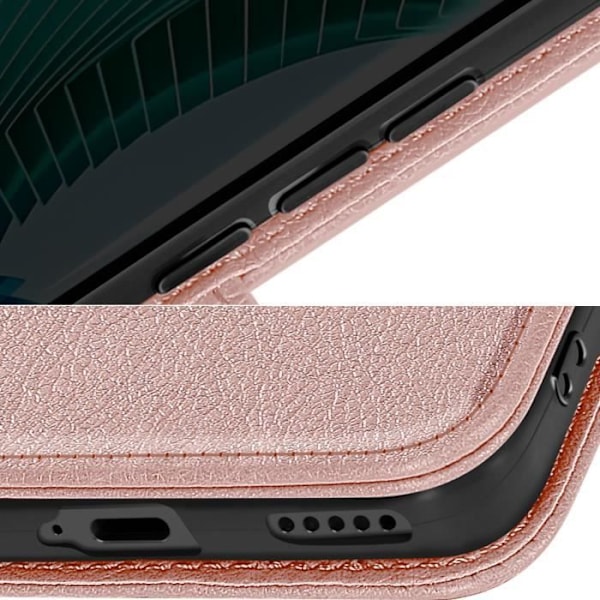 Kotelo Honor Magic 6 Lite 5G:lle - AVIZAR - Chesterfield - Lompakko ja videoteline - Vaaleanpunainen Rosa