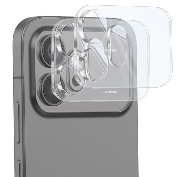 2-pack Bakre Kameraskydd för Honor 600 i 3D Böjd Härdat Glas Transparent Vit
