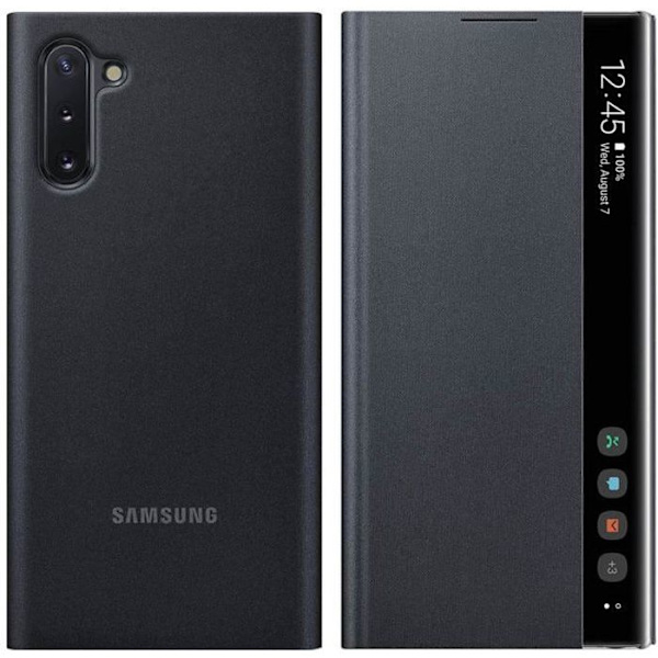 Etui - Samsung - Galaxy Note 10 - Gennemsigtig Låg - Fuld Beskyttelse - Touch Svart