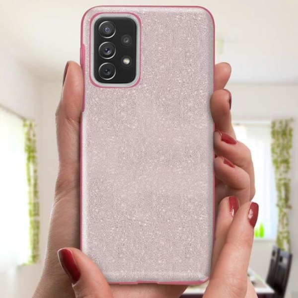 Samsung Galaxy A72 Case Glitter Irrotettava Silikoni Puolijäykkä vaaleanpunainen Pinkki