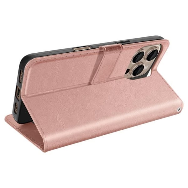 Étui til iPhone 16 Pro Max Tegnebog med Håndledsrem Mayaxess Rosé Champagne Rosa