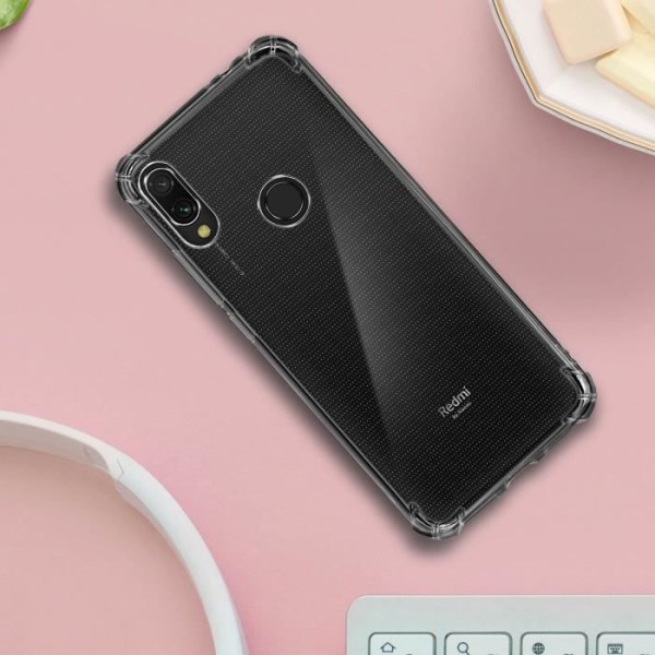 Xiaomi Redmi 7 kotelo Iskunkestävä suoja Vahvistetut kulmat Läpinäkyvä valkoinen