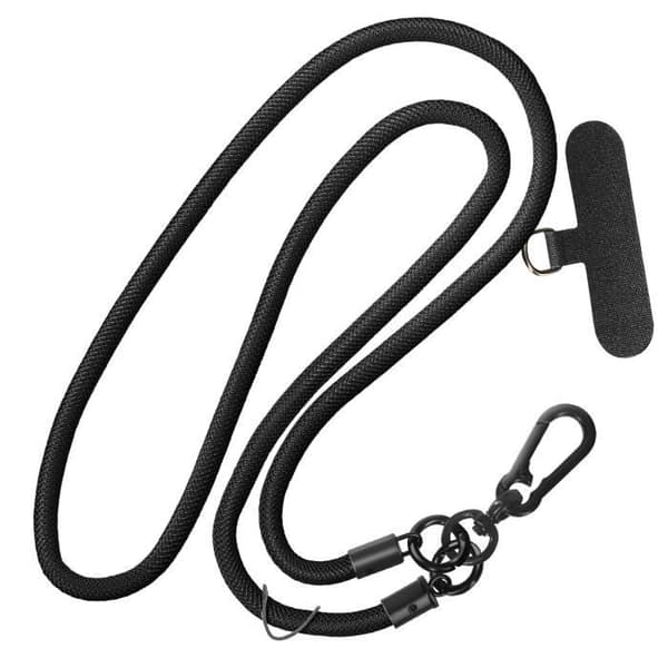 Phone Lanyard Neck Strap 60cm Universal Attachment Sort - AVIZAR - Phone Lanyard Svart