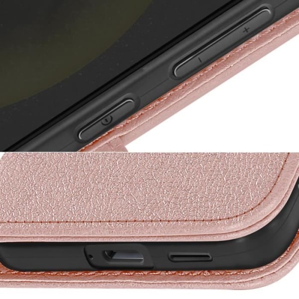 Etui til Samsung Galaxy S24 Plus tegnebog og videostativ Pink Champagne Chesterfield Series Rosa