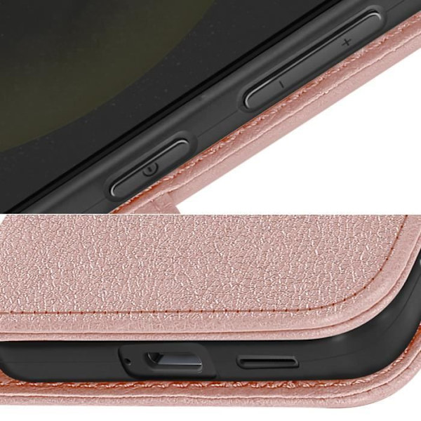 Fodral för Samsung Galaxy S24 Plus plånbok och videoställ Pink Champagne Chesterfield Series Rosa