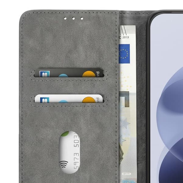 Portemonneeetui til Redmi Note 17 Serie Chesterfield med Støtte Grå Grå