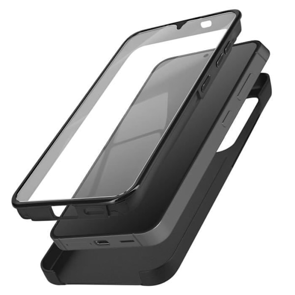 Komplet etui til Samsung S24 Plus Hard og Front Soft Touch Black Svart