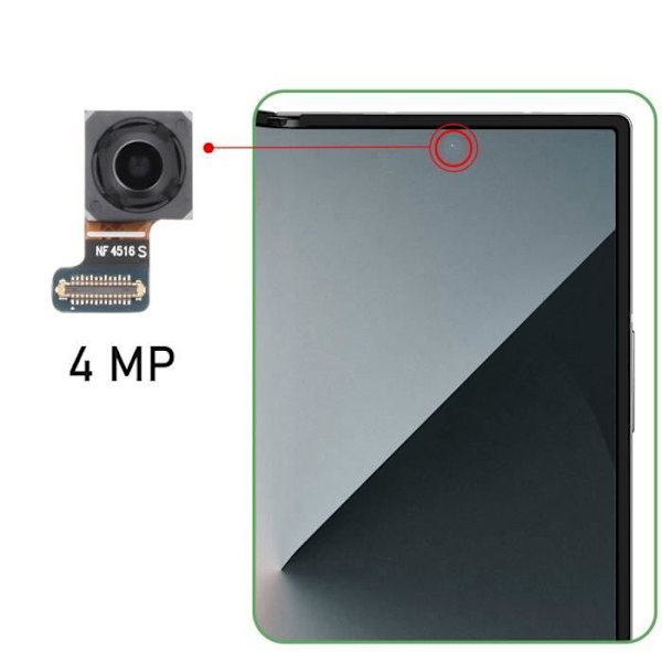 Reservdel Framkamera under skärmen till Samsung Galaxy Z Fold 6 4MP Original Samsung Svart