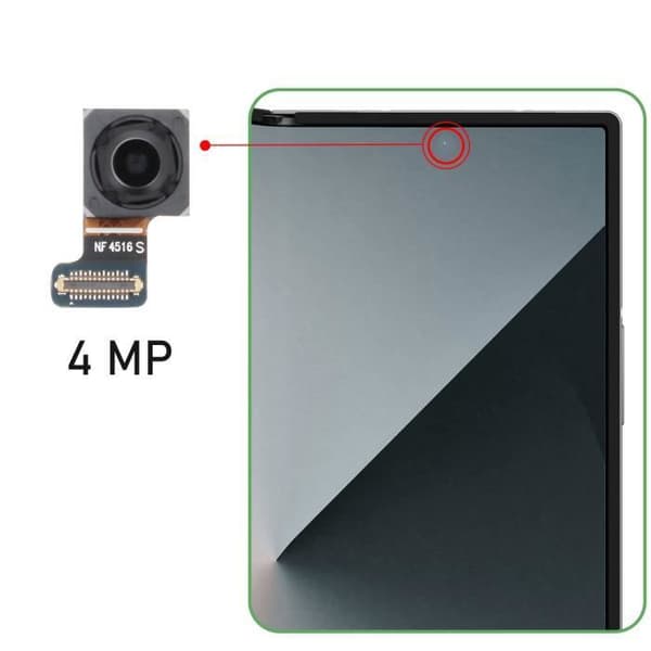 Reservedel Frontkamera under skærmen til Samsung Galaxy Z Fold 6 4MP Original Samsung Sort